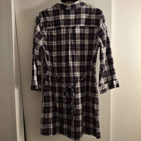 Apt. 9 Womn's Purple and White Plaid Button Down Mini Dress - Picture 2 of 9